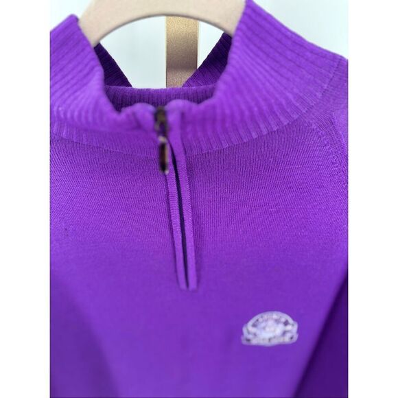 Glenbrae Wool 1/4 Zip Sweater Lahinch Golf Club Purple Long Sleeve Men’s Large - Picture 6 of 9